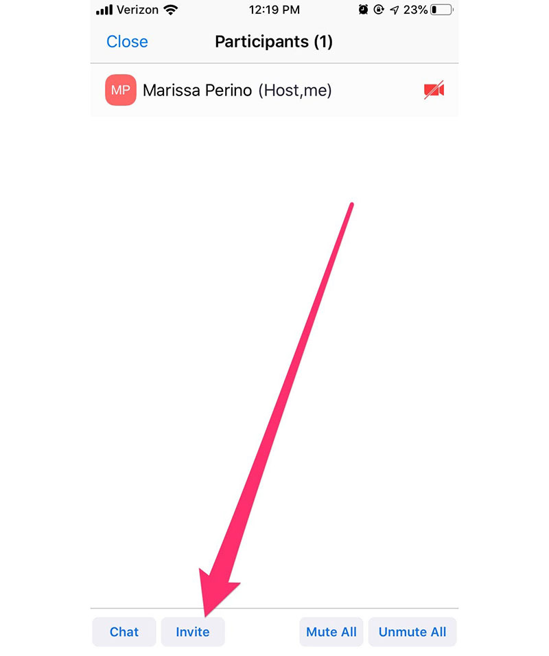 zoom meeting invite people button