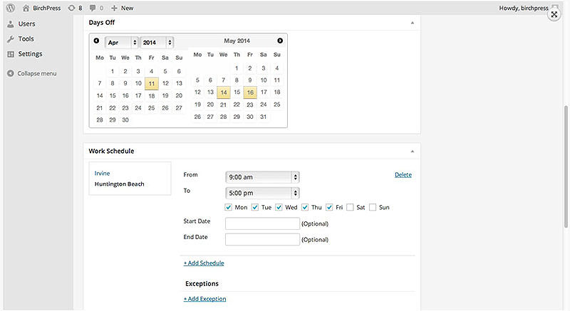 birchpress scheduler overview 