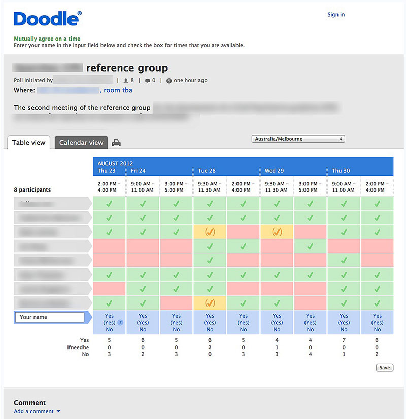 doodle table view