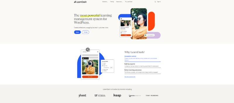 learndash homepage screenshot 