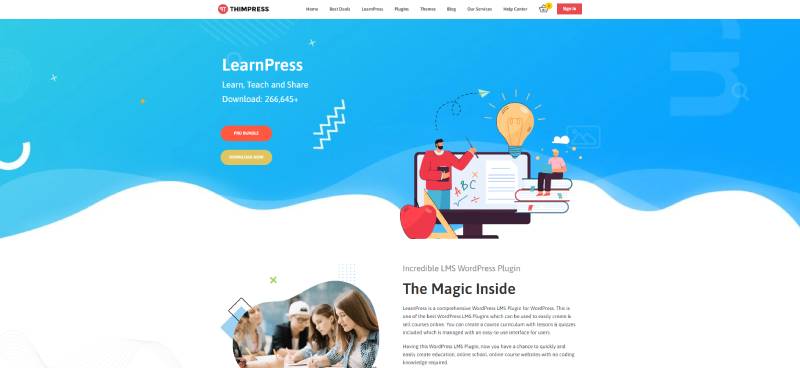 learnpress landing page screenshot