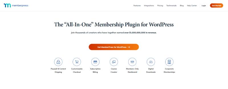 memberpress homepage screenshot 