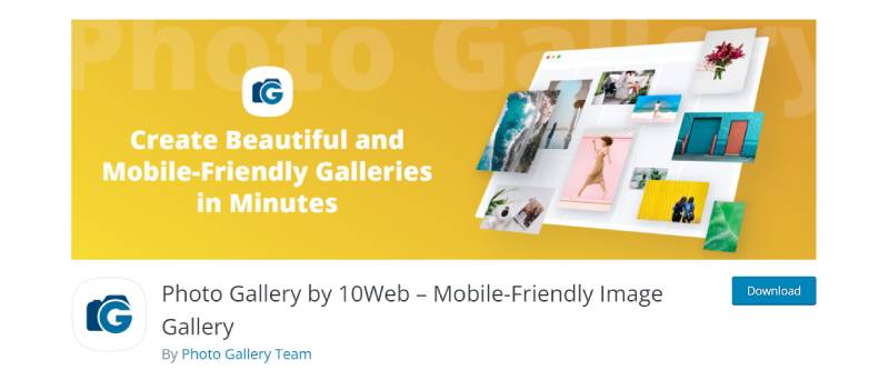 photo gallery plugin for wordpress download page screenshot 