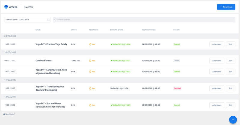 amelia booking platform for scheduling events and appointments 