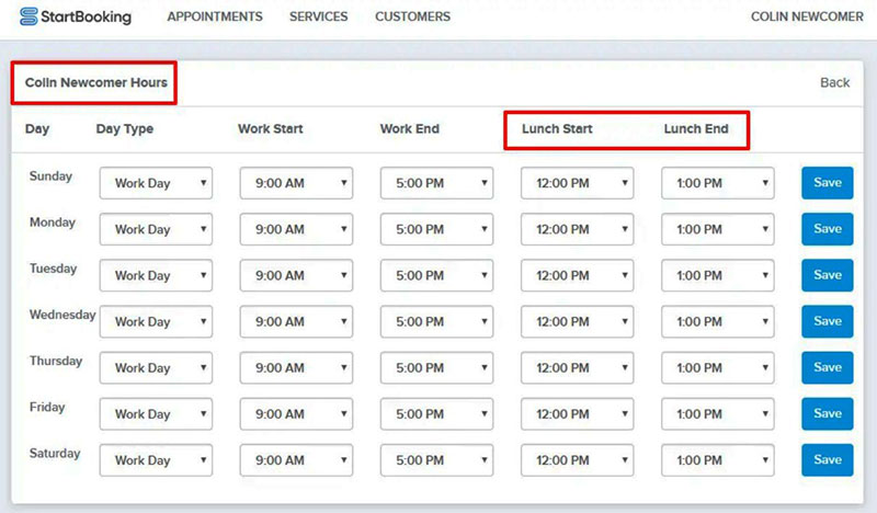 startbooking calendar overview