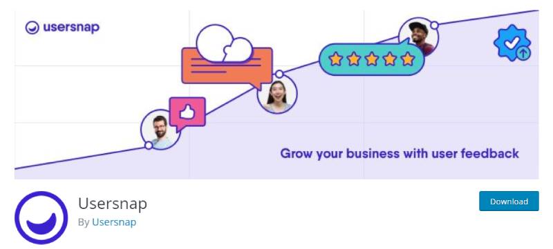 usersnap wordpress plugin for developers download page screenshot 