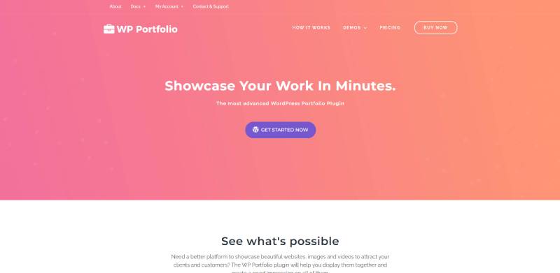 wp portfolio plugin homepage screenshot 