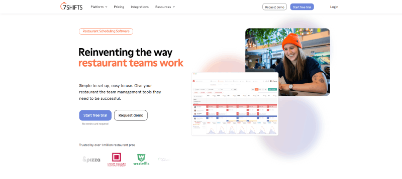 7shifts homepage screenshot 