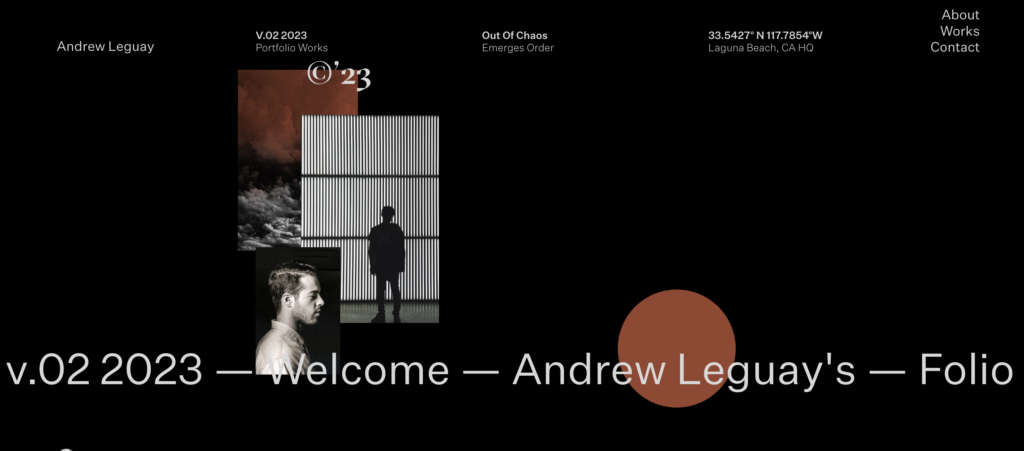 andrew leguay homepage screenshot 