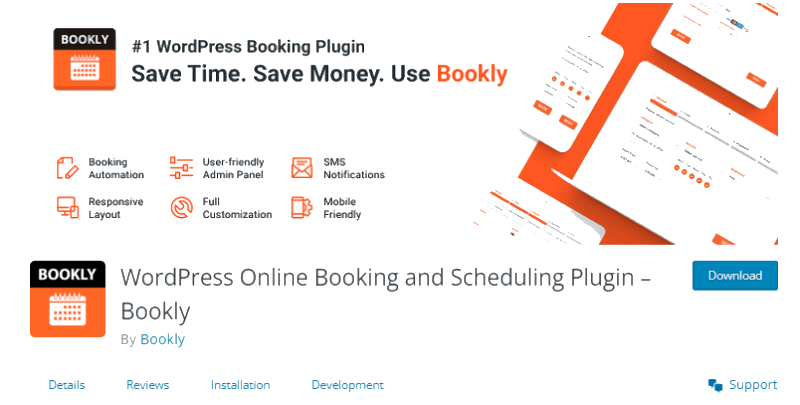 booky wordpress plugin download page screenshot