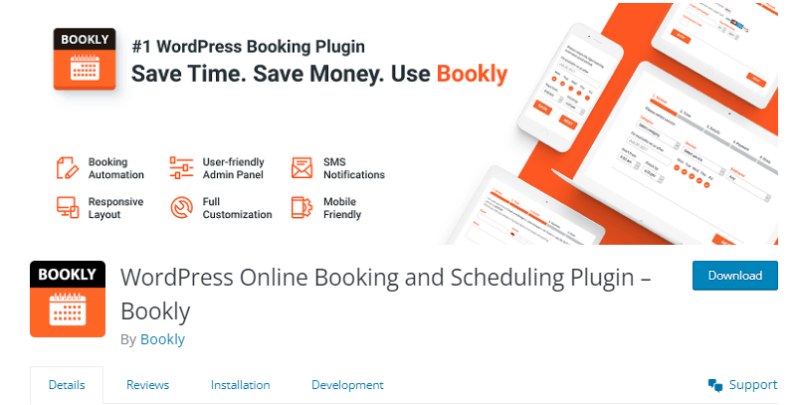 bookly wordpress landing screenshot 