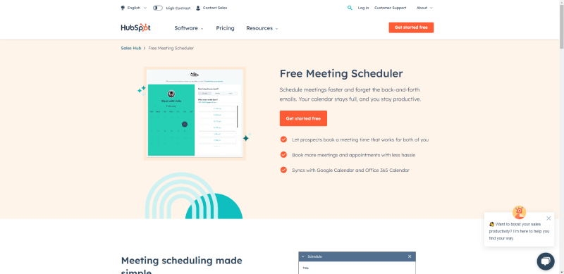 hubspot homepage screenshot