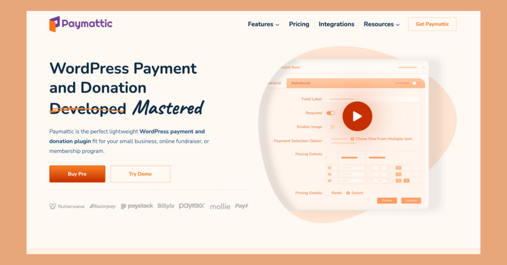 paymattic homepage screenshot