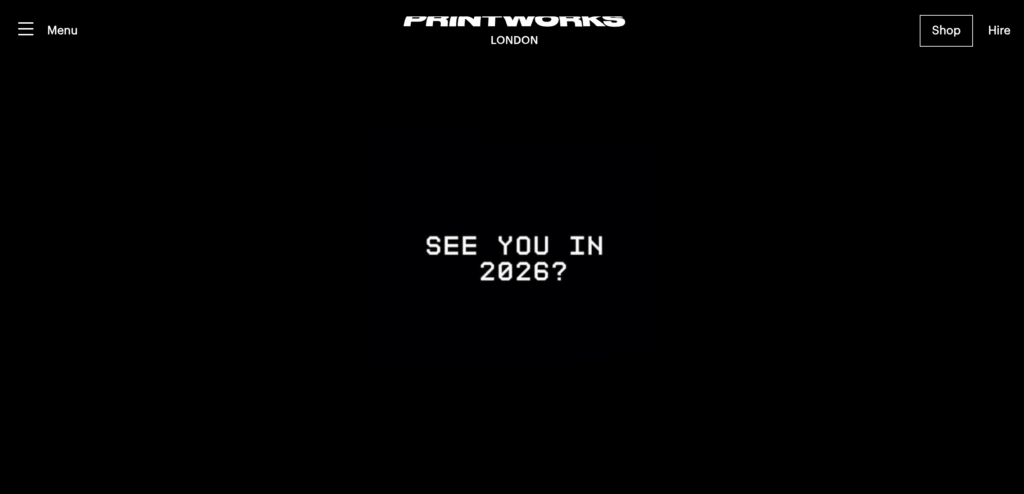 printworks website black background homepage screenshot 