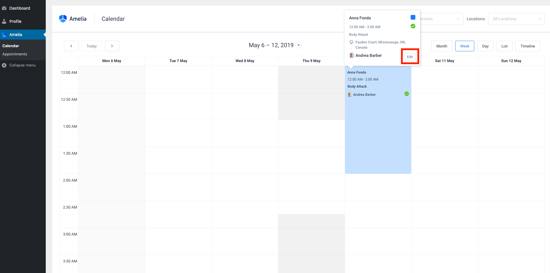 Customer Reschedule Option Amelia WordPress Booking plugin