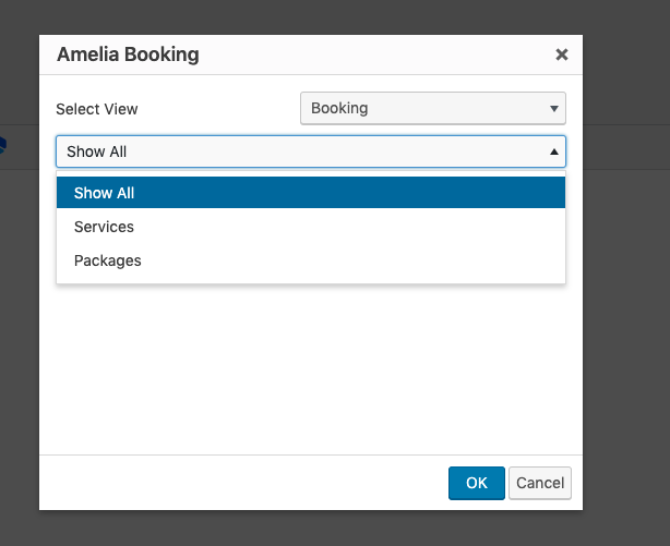 Show All Shortcode Option Amelia Booking plugin