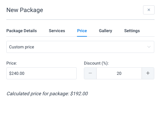 Packages Price Amelia WordPress Booking Plugin