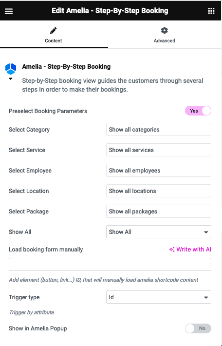 Elementor Customize Shortcode Options