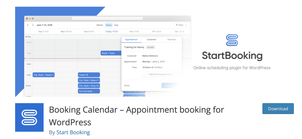 start booking wordpress plugin