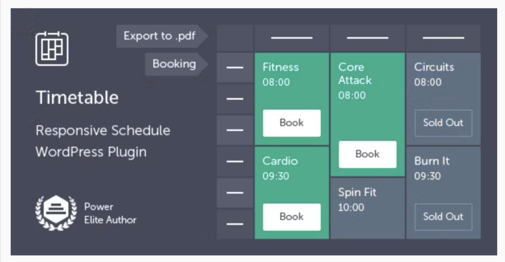 timetable responsive schedule wordpress plugin