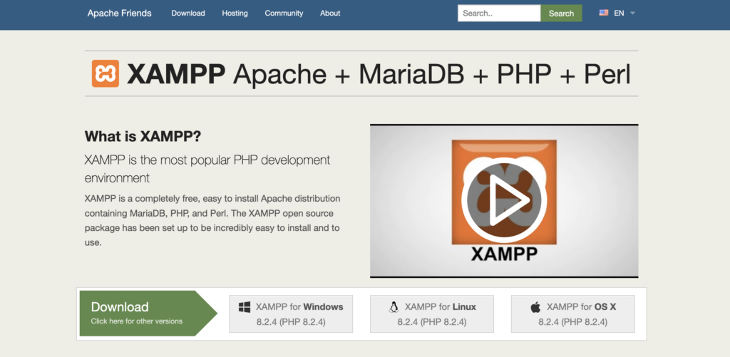 xampp development environment 